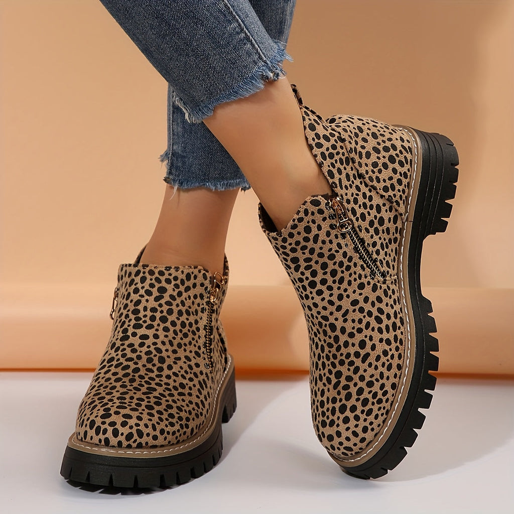 Women's Orthopaedic Boots – Everyday Walking Support – Leopard Print