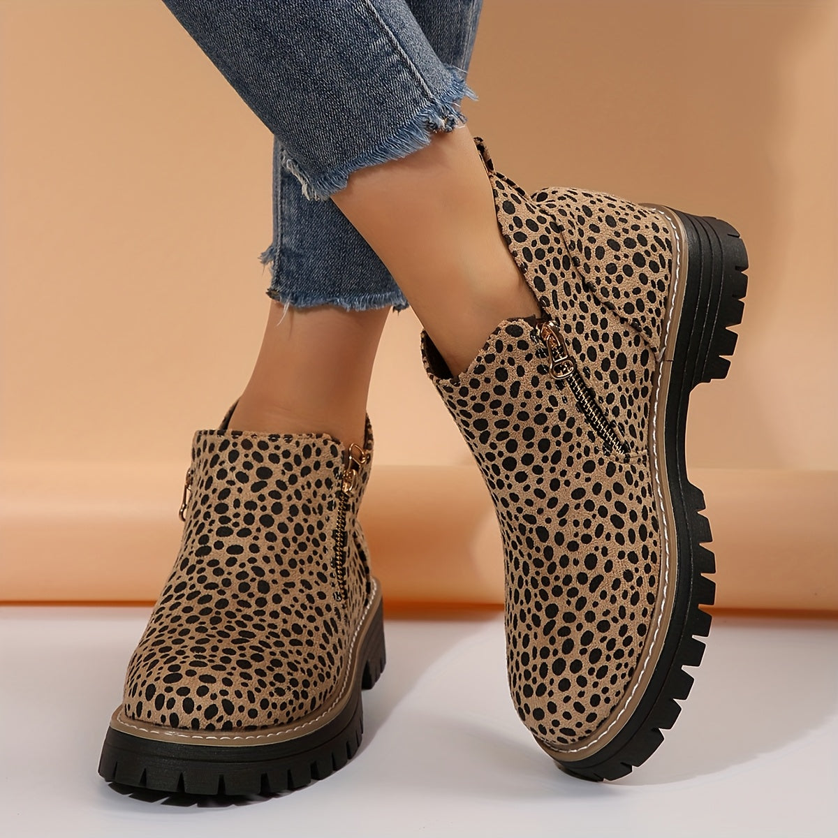 Women's Orthopaedic Boots – Everyday Walking Support – Leopard Print