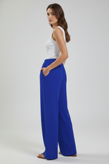 Women's Palazzo Trousers with Drawstring Waist & Side Pockets