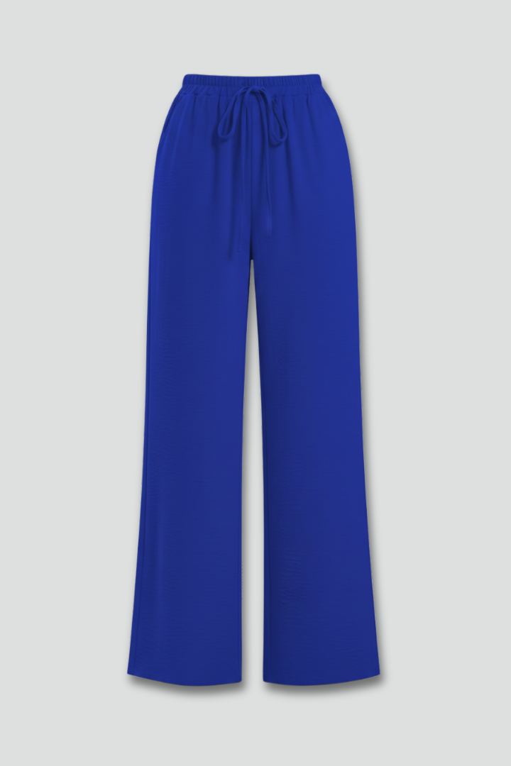 Women's Palazzo Trousers with Drawstring Waist & Side Pockets