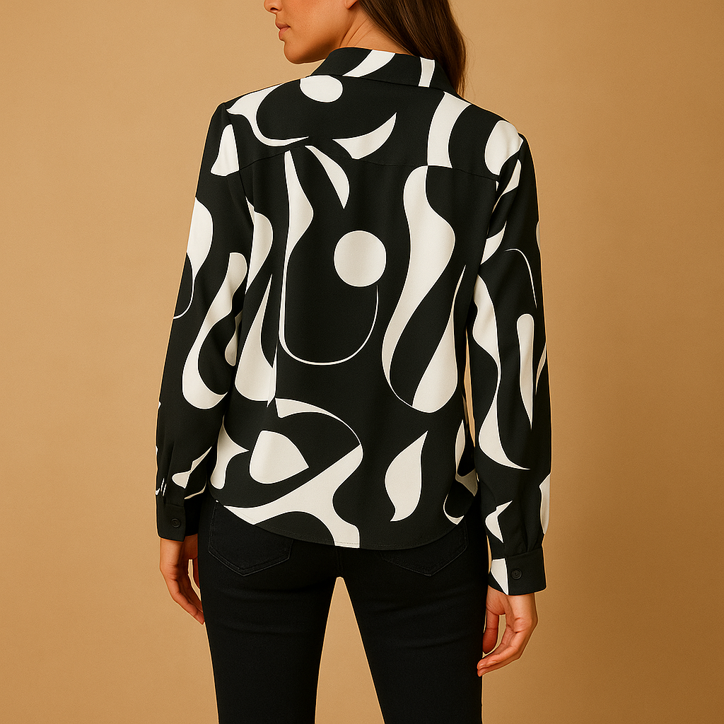 Women's Printed Blouse | Lightweight Fabric | Elegant Design for Casual or Office Wear