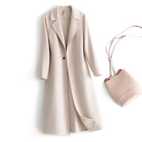 Women's Reversible Wool Coat – Single-Button Winter Coat – Ivory