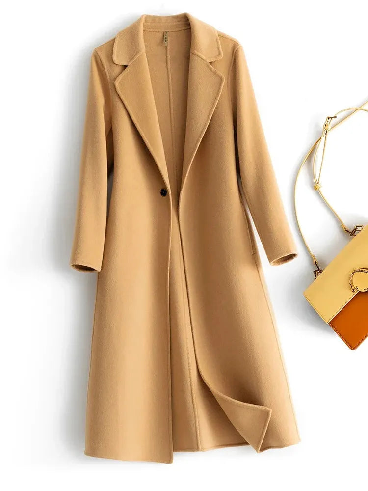 Women's Reversible Wool Coat – Single-Button Winter Coat