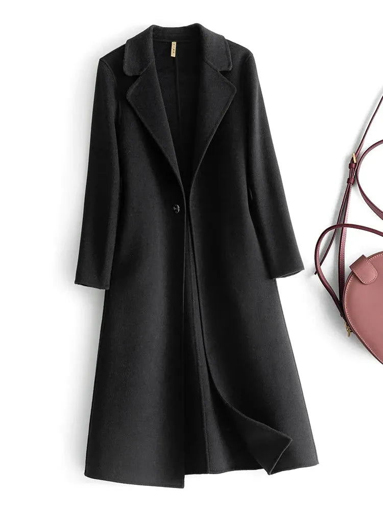 Women's Reversible Wool Coat – Single-Button Winter Coat