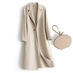 Women's Reversible Wool Coat – Single-Button Winter Coat – Monika