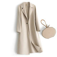 Women's Reversible Wool Coat – Single-Button Winter Coat – Monika