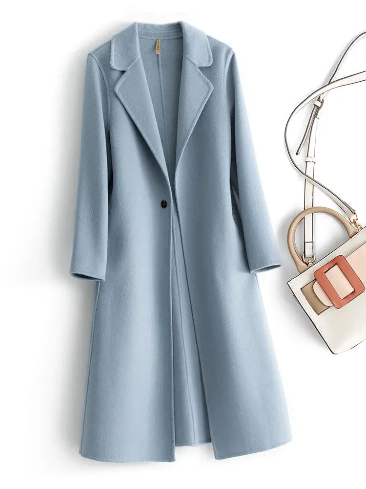 Women's Reversible Wool Coat – Single-Button Winter Coat