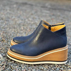 Women's Minimalist Ankle Boots – Office & Casual – Blue