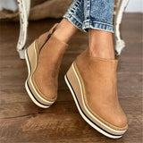 Women's Minimalist Ankle Boots – Office & Casual – Khaki