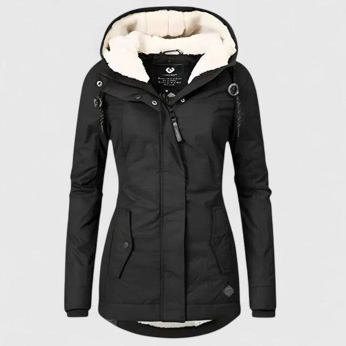 Women's Hooded Everyday Jacket – Office & Casual – Black