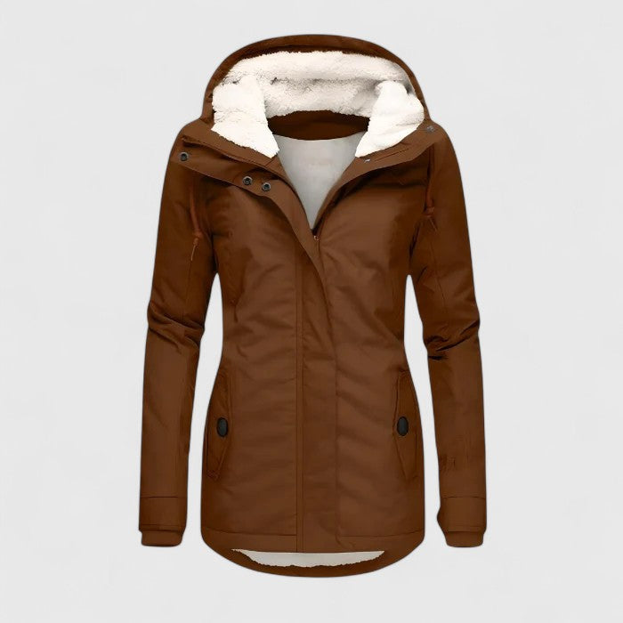 Women's Hooded Everyday Jacket – Office & Casual – Brown