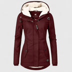 Women's Hooded Everyday Jacket – Office & Casual – Red