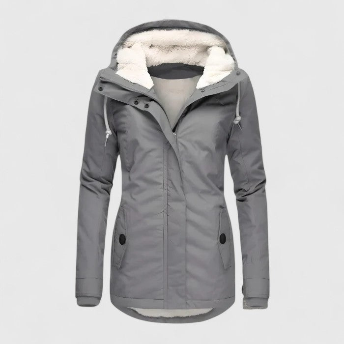 Women's Hooded Everyday Jacket – Office & Casual – Grey