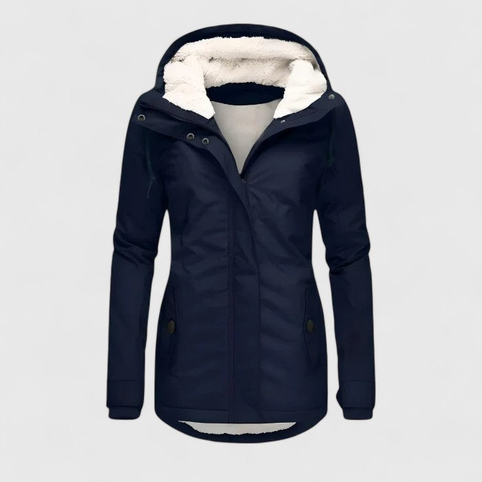 Women's Hooded Everyday Jacket – Office & Casual – Navy Blue