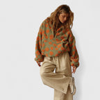 Women's Bold Floral Knit Jumper – Loose Fit
