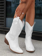 Women's Orthopaedic Western Boots – Supportive Walking Comfort – White