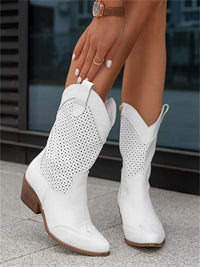 Women's Orthopaedic Western Boots – Supportive Walking Comfort – White