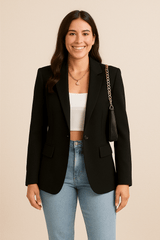 Women's Tailored Blazer Jacket - Chic Streetwear Style for Casual or Professional Wear