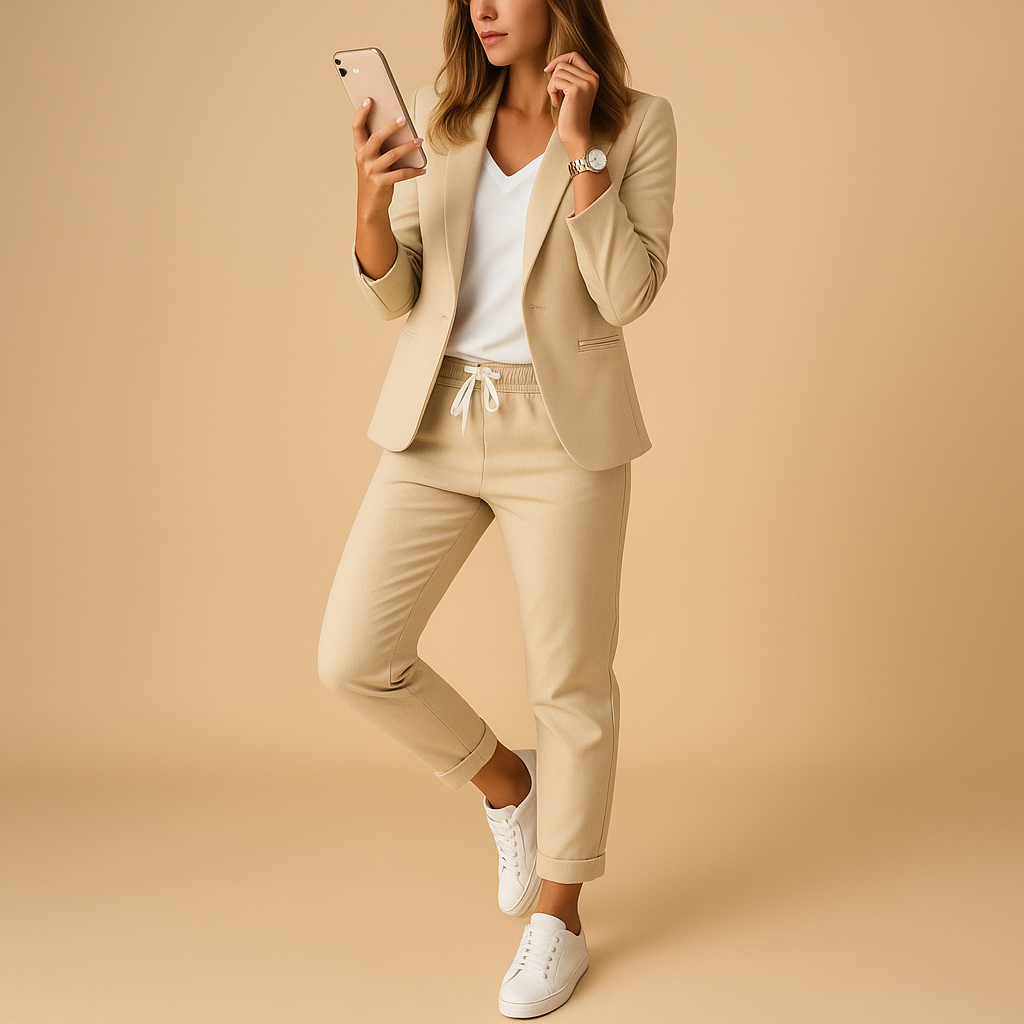 Women's Tailored Blazer and Pants Set | Professional Office Wear | Versatile Work or Event Outfit