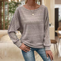 Women's Textured Knit Jumper – Long Sleeve – Grey
