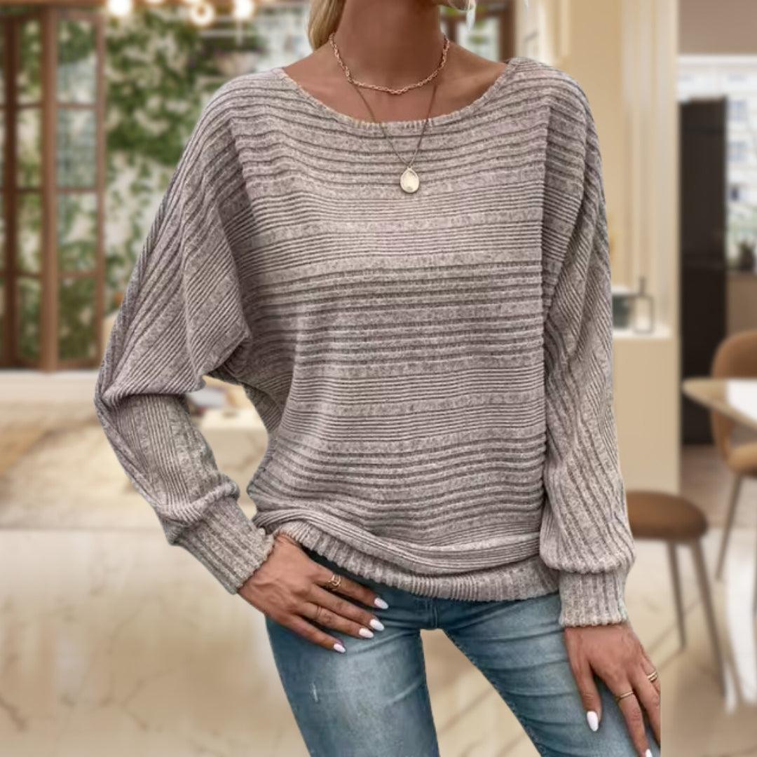 Women's Textured Knit Jumper – Long Sleeve – Grey