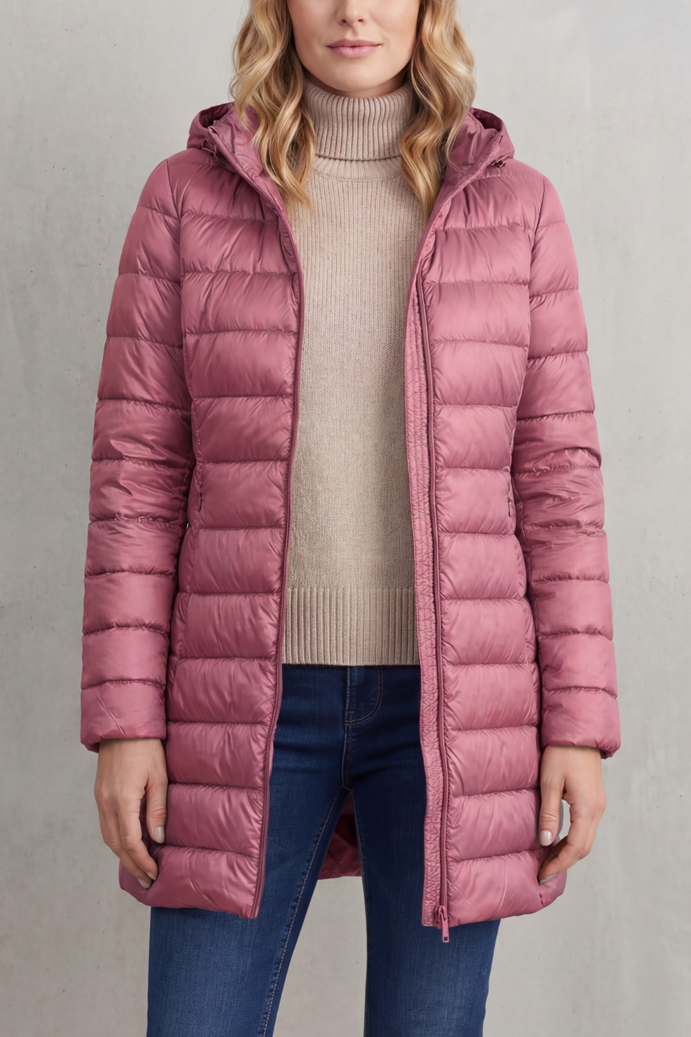 Women's Ultra-Lightweight Hooded Down Jacket – Pink