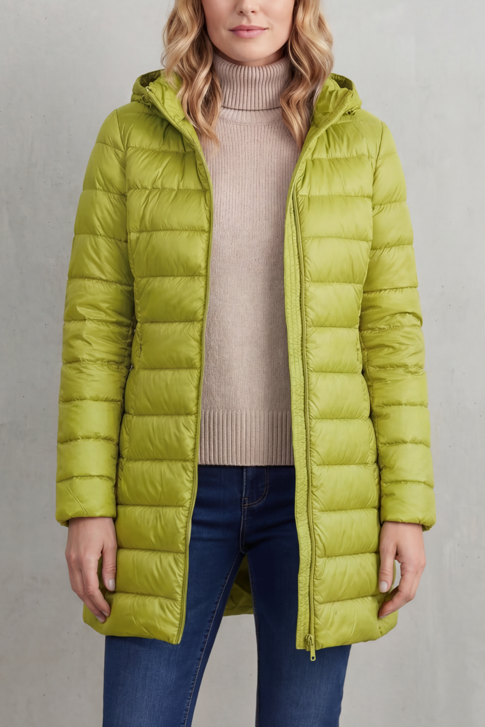 Women's Ultra-Lightweight Hooded Down Jacket – Yellow