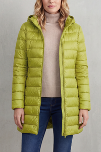 Women's Ultra-Lightweight Hooded Down Jacket – Yellow