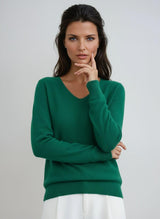 Women's Fitted V-Neck Long Sleeve Jumper