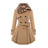 Women's Faux Fur Trimmed Belted Trench Coat