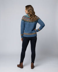 Women's Icelandic Pattern Knit Jumper – Relaxed Fit