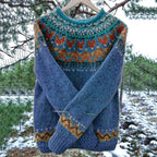 Women's Icelandic Pattern Knit Jumper – Relaxed Fit
