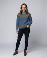 Women's Icelandic Pattern Knit Jumper – Relaxed Fit
