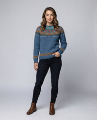 Women's Icelandic Pattern Knit Jumper – Relaxed Fit