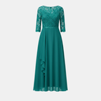 Women's White Chiffon Midi Dress - Elegant Casual Wear for Special Occasions