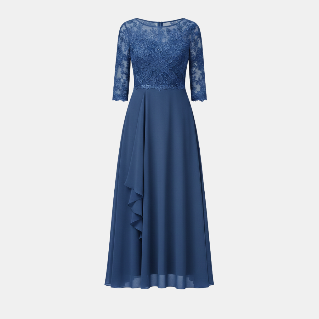 Women's White Chiffon Midi Dress - Elegant Casual Wear for Special Occasions