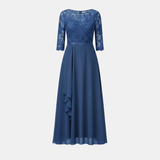 Women's White Chiffon Midi Dress - Elegant Casual Wear for Special Occasions
