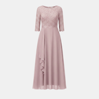 Women's White Chiffon Midi Dress - Elegant Casual Wear for Special Occasions