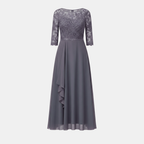 Women's White Chiffon Midi Dress - Elegant Casual Wear for Special Occasions