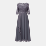 Women's White Chiffon Midi Dress - Elegant Casual Wear for Special Occasions