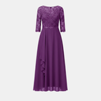 Women's White Chiffon Midi Dress - Elegant Casual Wear for Special Occasions