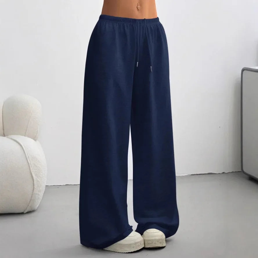 Wide Leg Jogger Trousers for Women - Soft Fabric Casual Pants for Everyday Wear