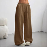 Wide Leg Jogger Trousers for Women - Soft Fabric Casual Pants for Everyday Wear