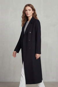 Women's Wool Blend Double-Breasted Coat – Office & Casual