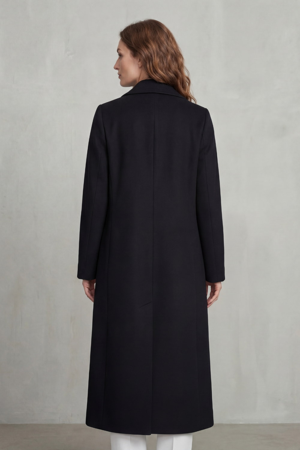 Women's Wool Blend Double-Breasted Coat – Office & Casual