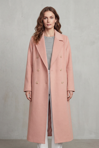 Women's Wool Blend Double-Breasted Coat – Office & Casual