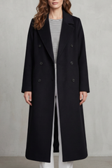Women's Wool Blend Double-Breasted Coat – Office & Casual