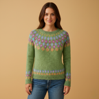 Wool Jumper for Women with Unique Pattern - Cozy Knit Sweater for Casual Wear
