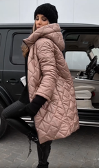 Women's Long Quilted Down Puffer Jacket with Hood