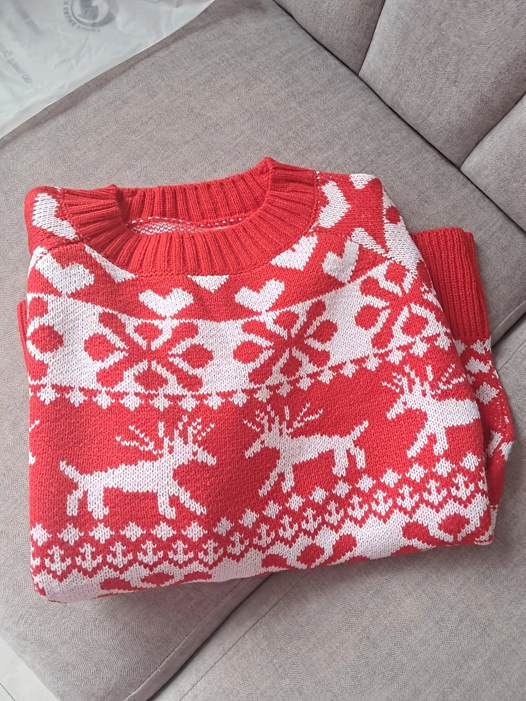 Women's Fair Isle Christmas Jumper – Red & White